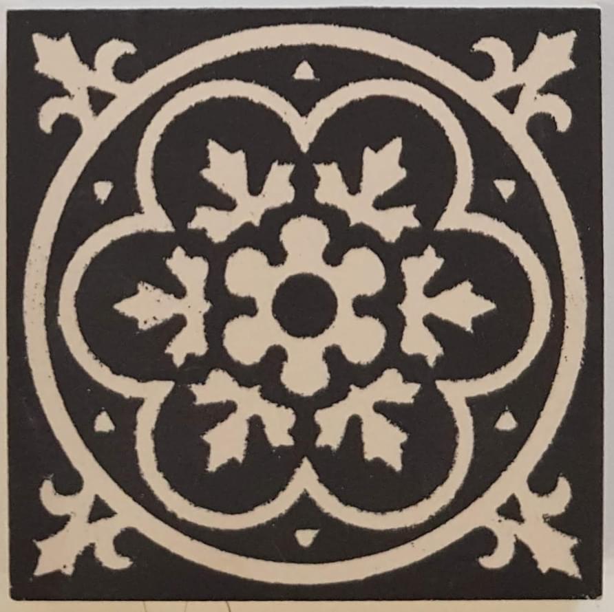 Керамогранит Winckelmans Simple Colors Decors Encaustic Enc 09 White Black 7x7  - детальное изображение
